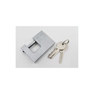 Kale Yatay Çelik Sürgülü Asma Kilit Pirinç Üzeri Nikel Kaplamalı 60mm Kd001/50/160