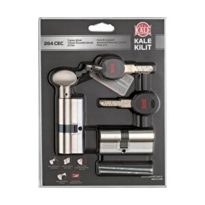 Kale 164cec Tüpten Şifreli Yüksek Güvenlikli Silindir 2!li Set ( Cec+cecm ) Nikel ( 68mm-26+10+32 )
