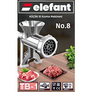 Elefant Tb-1 Manuel Et Kıyma Makinesi (no 8) Katı Alüminyum
