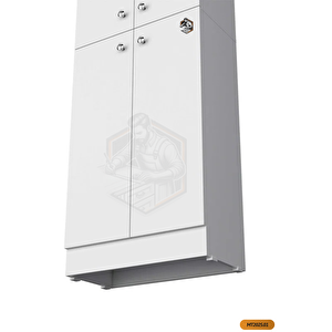 Tamamı Mdf Özel Ölçülü Dolap Modeli Beyaz / Safir Meşe