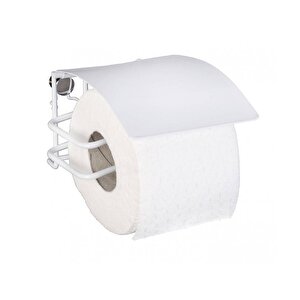 Classic Plus Tuvalet Kağıdı Tutucu – Beyaz Kaplamalı, Kapaklı, Duvar Montajlı, Paslanmaz Çelik – 14 X 9 X 14 Cm