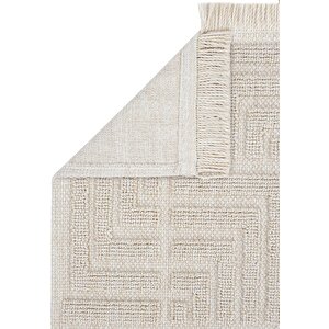 Cool Halı Mirage Bej Halı Bukle Kaymaz Taban Yıkanabilir Halı Geometrik Desenli Oturma Odası Halısı