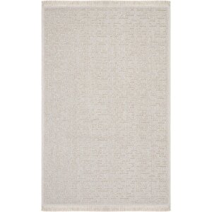 Mirage Bej Yıkanabilir Halı Çizgili Bukle Kaymaz Taban Modern Oturma Odası Salon Halısı 80x150 cm