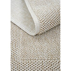 Cool Halı Mirage Bej Yıkanabilir Halı Bukle Dokuma Kaymaz Taban Modern Oturma Odası Salon Halısı