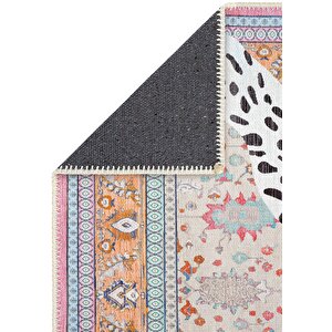 Cool Halı Jagora Leopar Halı Kaplan Desen Vintage Bej Şönil Halı Yıkanabilir Leoparlı Dekoratif Halı