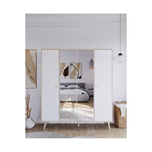 Aden (4)dört Kapaklı Aynalı Gardırop /elbise Dolabı / Gardırop