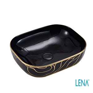 Tezgahüstü Lavabo Eh-2031as2 Si̇yah-altin