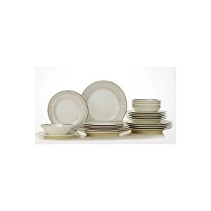 Kütahya Porselen Bone Kalipso Yemek Takımı 24 Parça 6 Kişilik Bnkl24y243012156