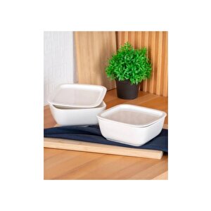 Bianco Perla Tekli Kapaklı Porselen Fırın Kabı Kahvaltılık Kase 14 Cm Sct-05430