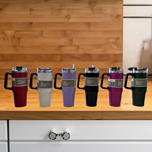 Yk1462 Pipetli 900 Ml Çelik Bardak Termos Koyu Yeşil