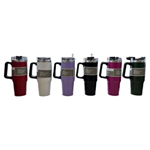 Yk1462 Pipetli 900 Ml Çelik Bardak Termos Beyaz