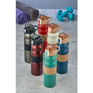 Yk1204 Çelik Termos 680 Ml Matara Krem