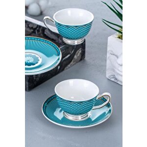 Grn-05033 Tessa Yeşil 2 Kişilik Kahve Fincan Takımı