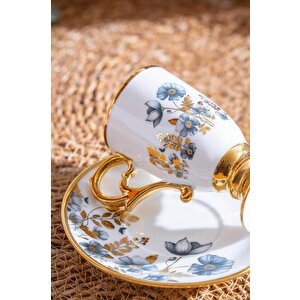 Acar Kai-07518 Parlin Siyah 6lı Kahve Fincan Takımı
