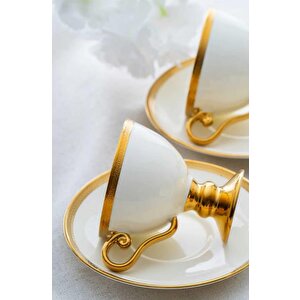 Hxf-06550 Thelma Gold 6lı Kahve Fincan Takımı