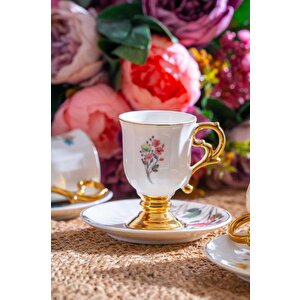 Kai-07517 Lansy 6lı Kahve Fincan Takımı Karışık