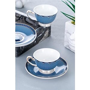 Grn-05033 Tessa Lacivert 2 Kişilik Kahve Fincan Takımı
