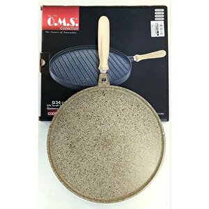 3285 Döküm Granit Yuvarlak Çift Taraflı 34 Cm Gözleme Tavası Kumbeji