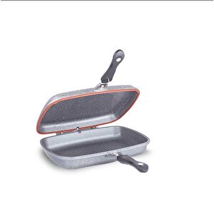 Fms Granit 36 Cm Çift Taraflı Balık Tavası Gri