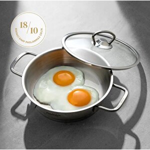 Nehir Silver Çelik 4 Parça Sahan Seti 18-20 Cm