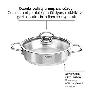 Nehir Silver Çelik 4 Parça Sahan Seti 18-20 Cm