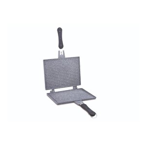 Fms D3001 Büyük Döküm Ocak Üstü El Tost Makinesi Gri 20x26cm