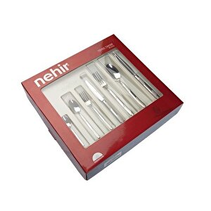 Nergis Sade Kutulu 89 Parça Çatal Kaşık Takımı