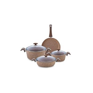 7 Parça Granit Tencere Set 3105 Rosegold