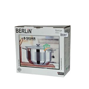 Tutku Berlin Silver 28x18 Cm Derin Çelik Tencere