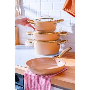 Acar Ultimate Pro 7 Parça Tencere Seti Rosegold Bft-06764