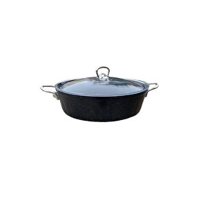 Fms Basık 28 Cm Granit Tencere Gri