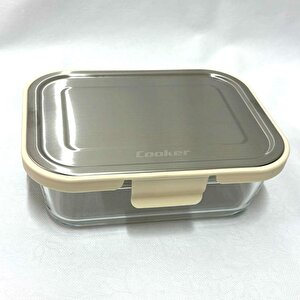 Ckr3488 Cam Saklama Kabı 1000 Ml Krem