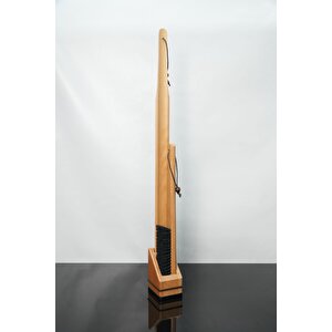 Ahşap Ayakkabı Çekeceği Ve Ahşap Fırça - Kapı Arkası Seti Naturel Renk
