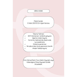 2’li %100 Pamuklu Banyo Ayak Havlusu Gramajlı Konforlu Mürdüm