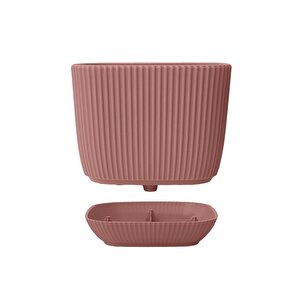 Omnipazar Krs-384 Dekoratif Plastik Mercan Kare Saksı 4 Litre No 4