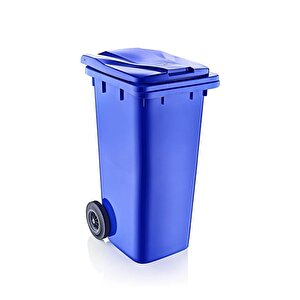 Sy-6506 Eko Tekerlekli Kapaklı Plastik Çöp Konteyneri 120 Lt Mavi