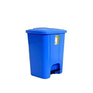Sy-4255 40 Lt Köşeli Pedallı Plastik Çöp Kovası (i̇ç Kovasız) Mavi