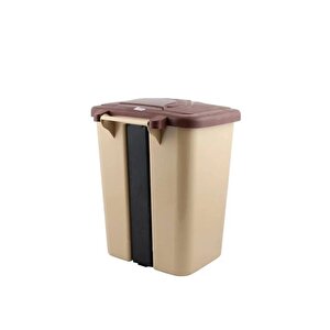 Sy-4255 40 Lt Köşeli Pedallı Plastik Çöp Kovası (i̇ç Kovasız) Bej