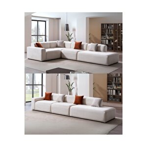 Mila Köşe Takımı & Modern Kadife Sol Köşe Koltuk Takımı - Sarı-1010
