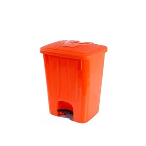 Sy-4255 40 Lt Köşeli Pedallı Plastik Çöp Kovası (i̇ç Kovasız) Turuncu