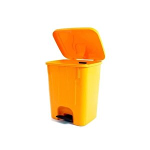 Sy-4255 40 Lt Köşeli Pedallı Plastik Çöp Kovası (i̇ç Kovasız) Sarı