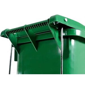 Omnipazar Sy-6507 Pedallı Tekerlekli Kapaklı Plastik Çöp Konteyneri 120 Lt