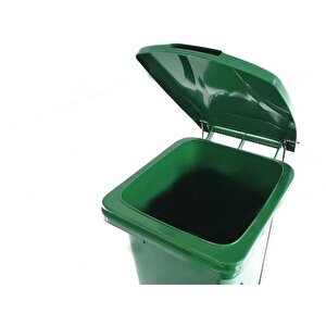 Omnipazar Sy-6507 Pedallı Tekerlekli Kapaklı Plastik Çöp Konteyneri 120 Lt