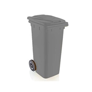 Sy-6505 Tekerlekli Kapaklı Plastik Çöp Konteyneri 120 Lt Gri
