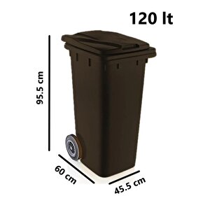 Sy-6505 Tekerlekli Kapaklı Plastik Çöp Konteyneri 120 Lt Siyah