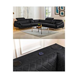 Ezel Köşe Takımı & Hoparlörlü, Usb Portlu, Motorlu Genişleyebilir Köşe-siyah(v15)-310x310 Siyah