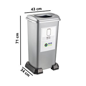 Sy-4398 Sıfır Atık Geri Dönüşüm Çöp Kutusu 70 Lt 6'lı Set