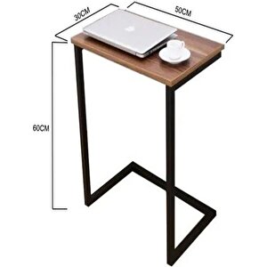 Metal Ayaklı Ahşap Laptop Sehpası.