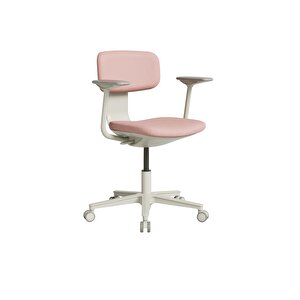 Tesla Comfort Çalışma Koltuğu - Pembe Kumaş 61x74-86x60 Cm