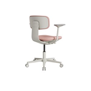 Tesla Comfort Çalışma Koltuğu - Pembe Kumaş 61x74-86x60 Cm